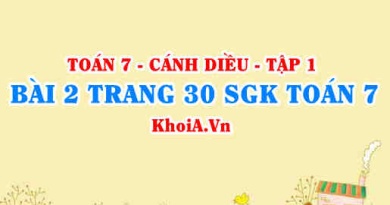 Bài 2 trang 30 SGK Toán 7 tập 1 Cánh Diều